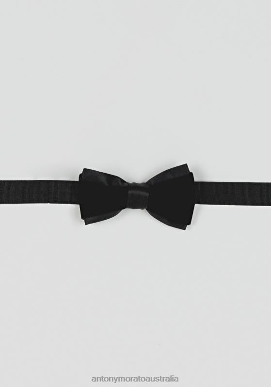 ZJ62L380 Accessories Men Antony Morato Black Bow Tie In Satin And Velvet With An Adjustable Strap