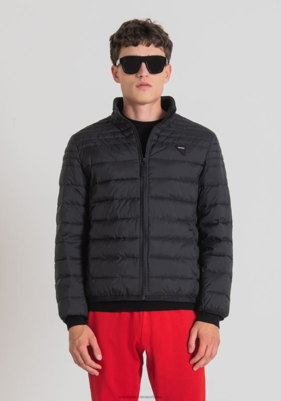 ZJ62L10 Clothing Men Antony Morato Black Slim Fit Jacket With Sorona Aura Eco-Friendly Padding