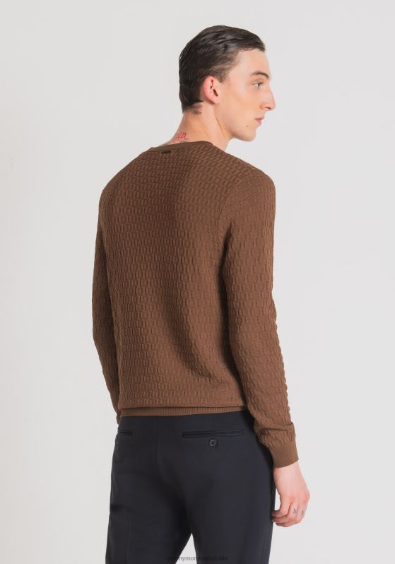 ZJ62L84 Clothing Men Antony Morato 2099 Regular Fit High-Neck Sweater In Honeycomb Jacquard Viscose Blend Yarn