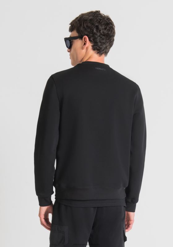 ZJ62L67 Clothing Men Antony Morato Black Regular Fit Sweatshirt In Cotton Blend With Tiger Print
