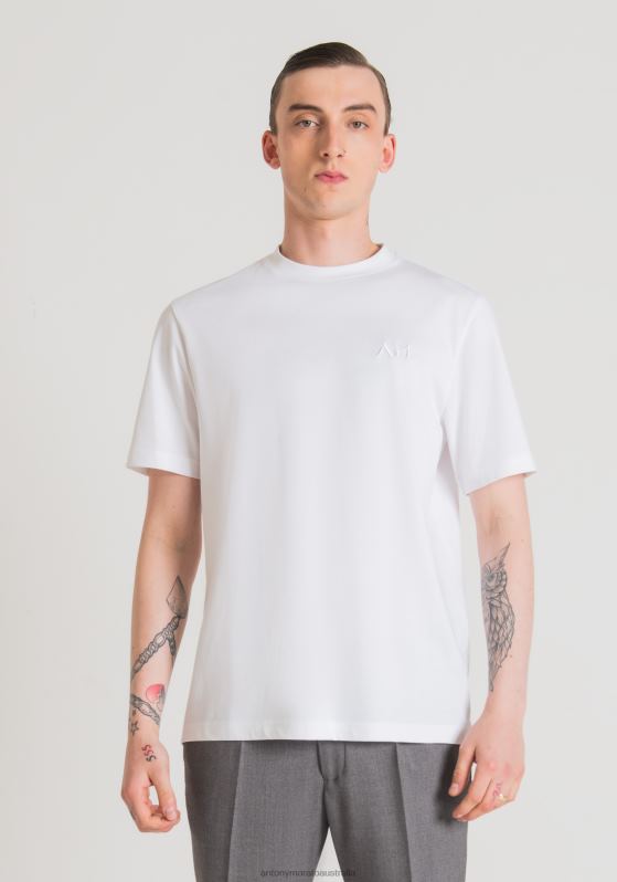 ZJ62L152 Clothing Men Antony Morato White Oversize T-Shirt In 100% Cotton With Embroidered Logo