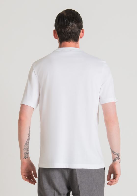 ZJ62L152 Clothing Men Antony Morato White Oversize T-Shirt In 100% Cotton With Embroidered Logo