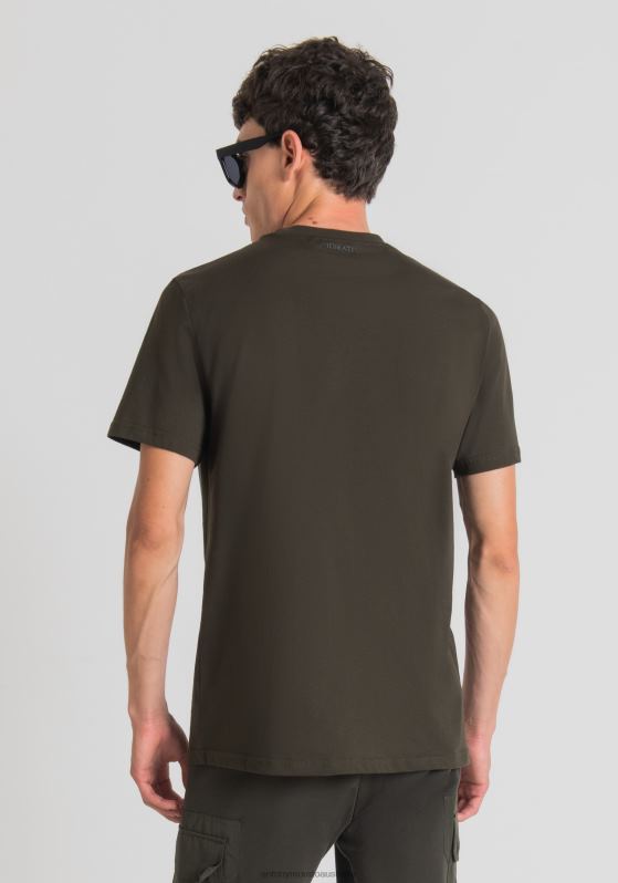 ZJ62L184 Clothing Men Antony Morato 4075 Regular-Fit T-Shirt In 100% Cotton With Tiger Print