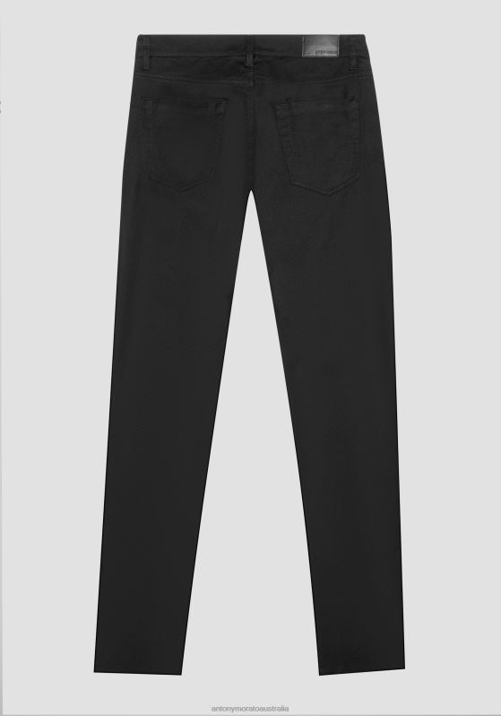ZJ62L217 Clothing Men Antony Morato Black Barret Skinny-Fit Trousers In Stretch Woven Cotton