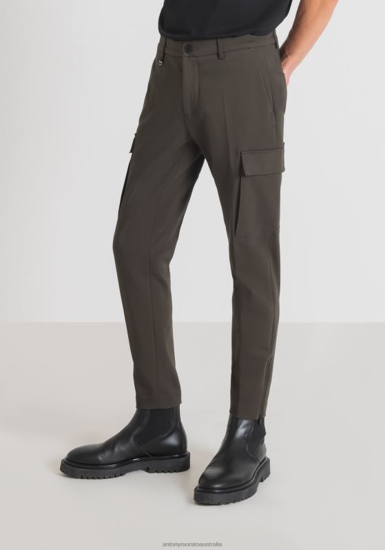 ZJ62L249 Clothing Men Antony Morato 4075 Bjorn Skinny Fit Trousers In Elastic Cotton Blend With Side Pockets And Zip On The Bottom