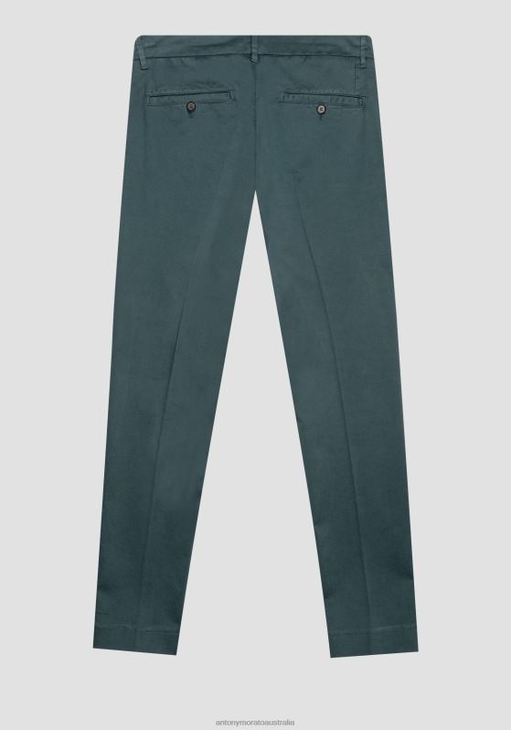 ZJ62L250 Clothing Men Antony Morato 4076 Bryan Skinny Fit Trousers In Soft Micro-Weave Stretch Cotton