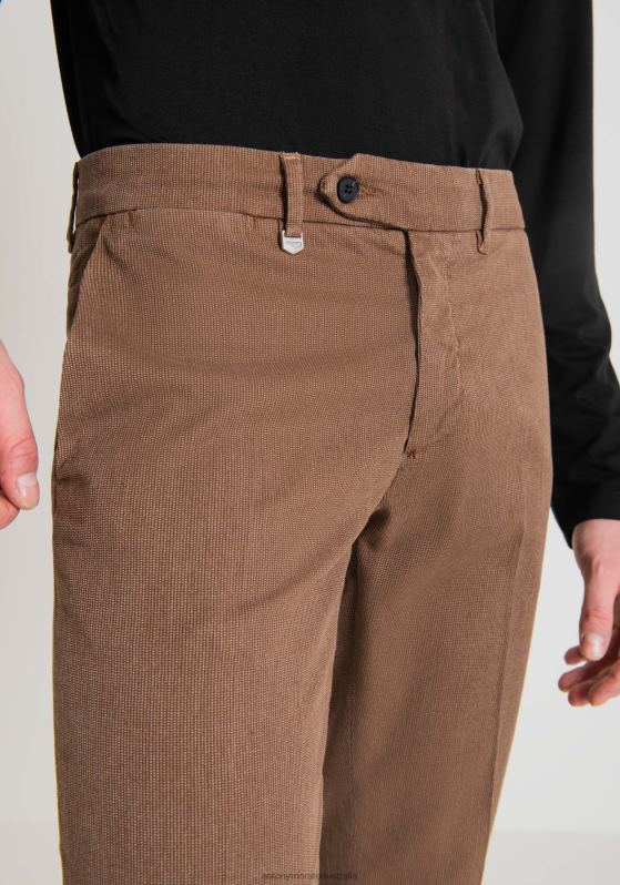 ZJ62L254 Clothing Men Antony Morato 2099 Bryan Skinny Fit Trousers In Micro-Weave Stretch Cotton Blend Fabric