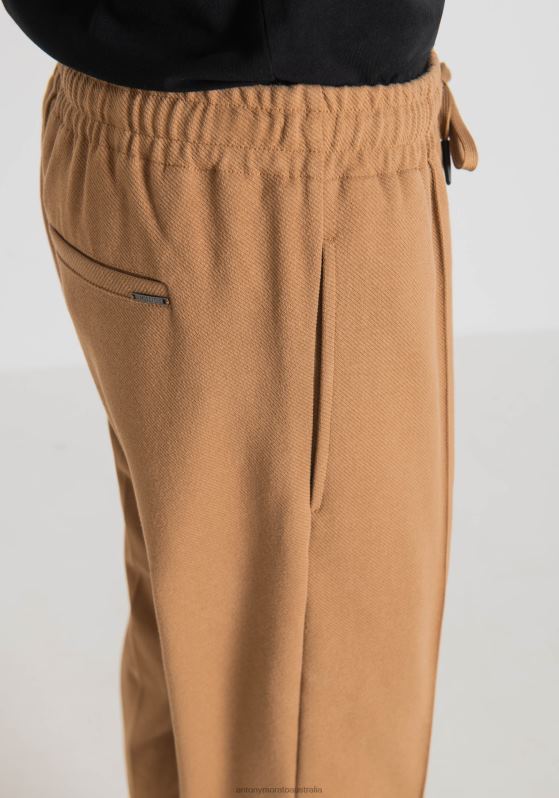 ZJ62L255 Clothing Men Antony Morato 2098 Carrot Fit Sweatpants In Stretch Blend Cotton Twill With Pleats