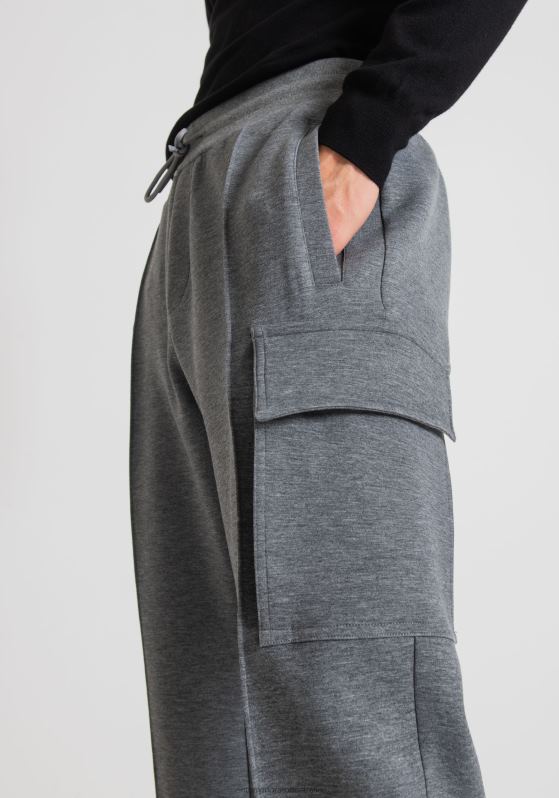 ZJ62L265 Clothing Men Antony Morato Medium Gray Melange Regular Fit Sweatpants In Viscose Blend Stretch Scuba