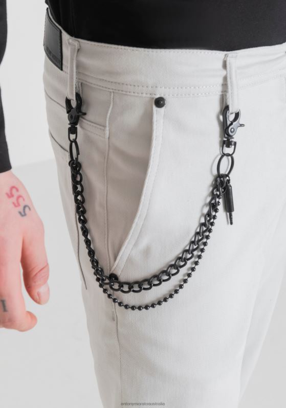 ZJ62L267 Clothing Men Antony Morato 1013 Oliver Slim-Fit Ankle-Length Trousers In Soft Stretch-Cotton Twill