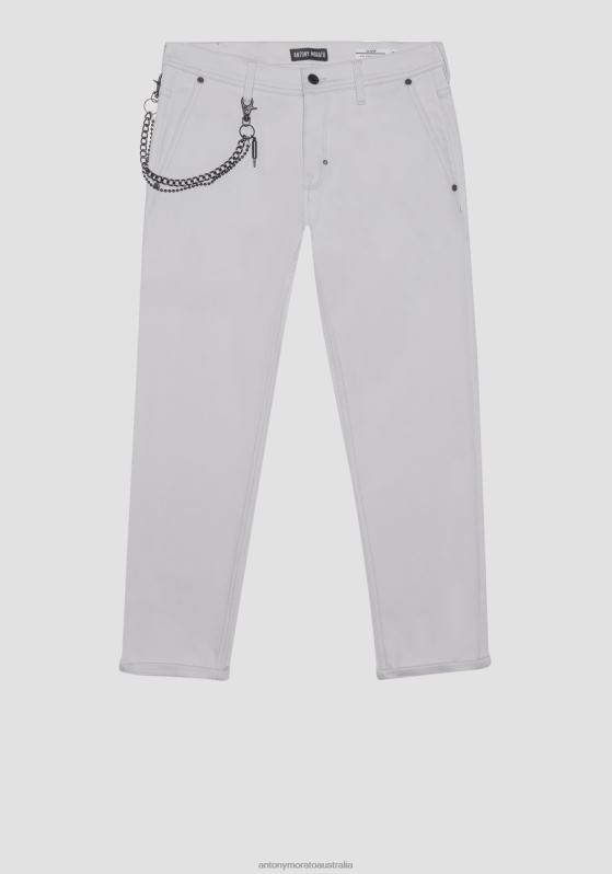 ZJ62L267 Clothing Men Antony Morato 1013 Oliver Slim-Fit Ankle-Length Trousers In Soft Stretch-Cotton Twill