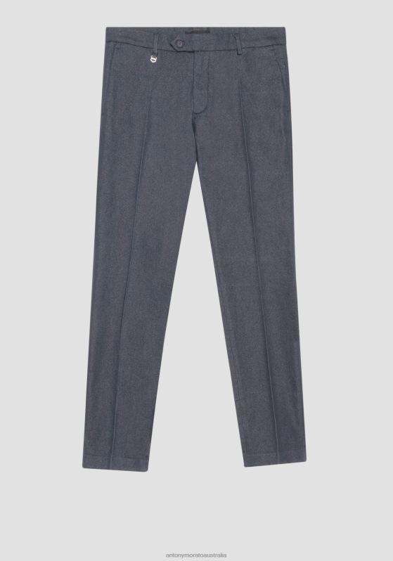 ZJ62L268 Clothing Men Antony Morato Light Blue Bryan Cotton Blend Stretch Denim Effect Skinny Fit Pants