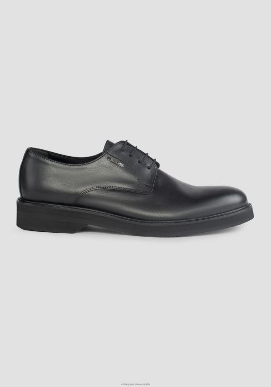 ZJ62L330 Footwear Men Antony Morato Black Sean Leather Derby