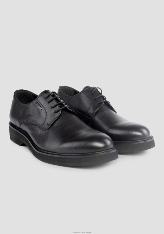 ZJ62L330 Footwear Men Antony Morato Black Sean Leather Derby
