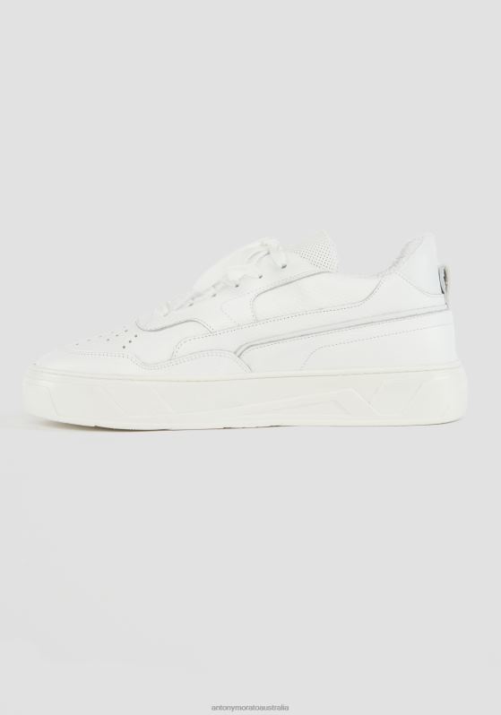 ZJ62L296 Footwear Men Antony Morato White 707 Low-Top Leather Sneakers